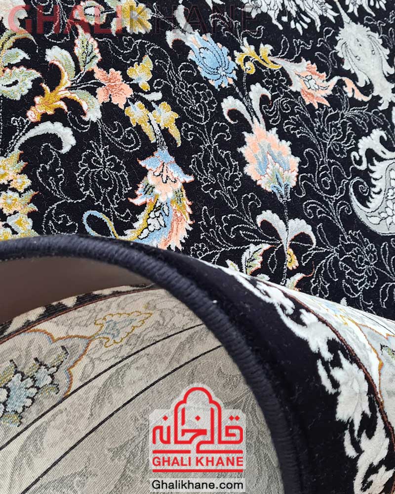 فرش مشهد کد 802100 سرمه ای