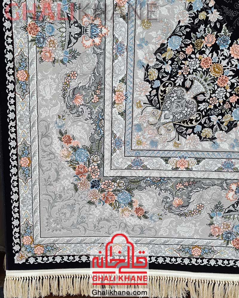 فرش مشهد کد 802100 سرمه ای