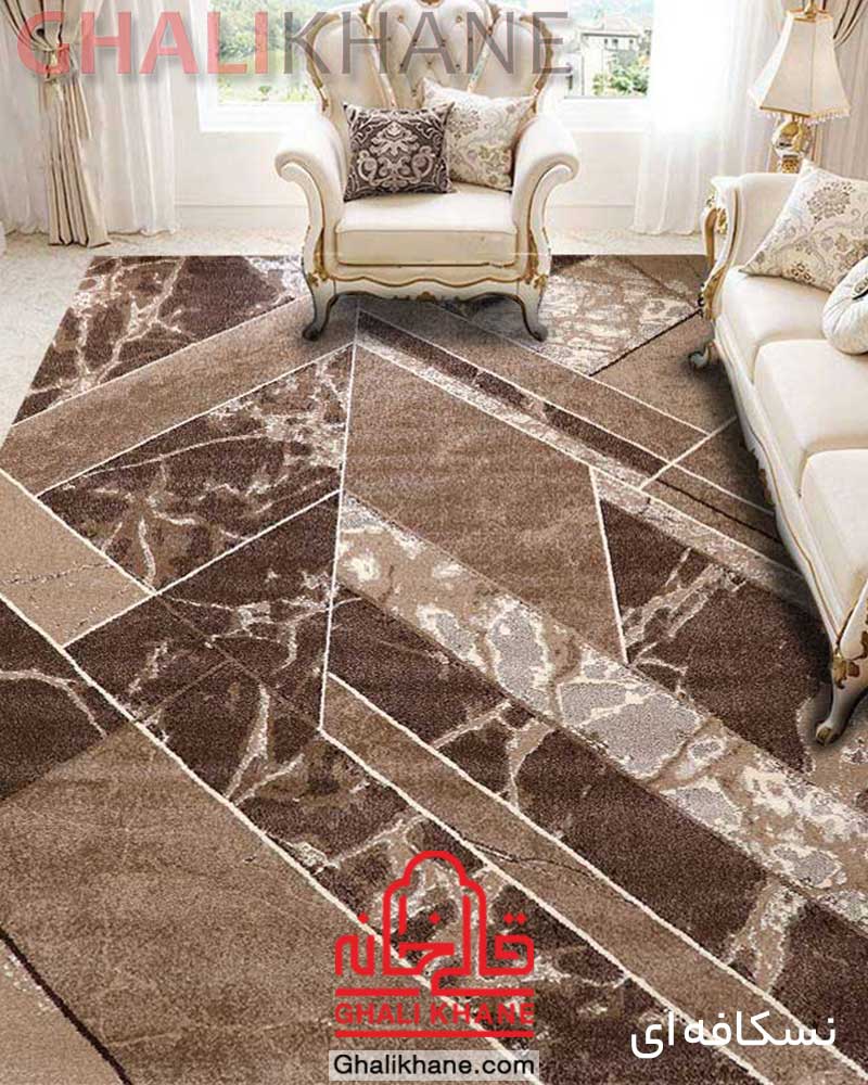 فرش ماشینی ساوین طرح بنجامین نسکافه ای