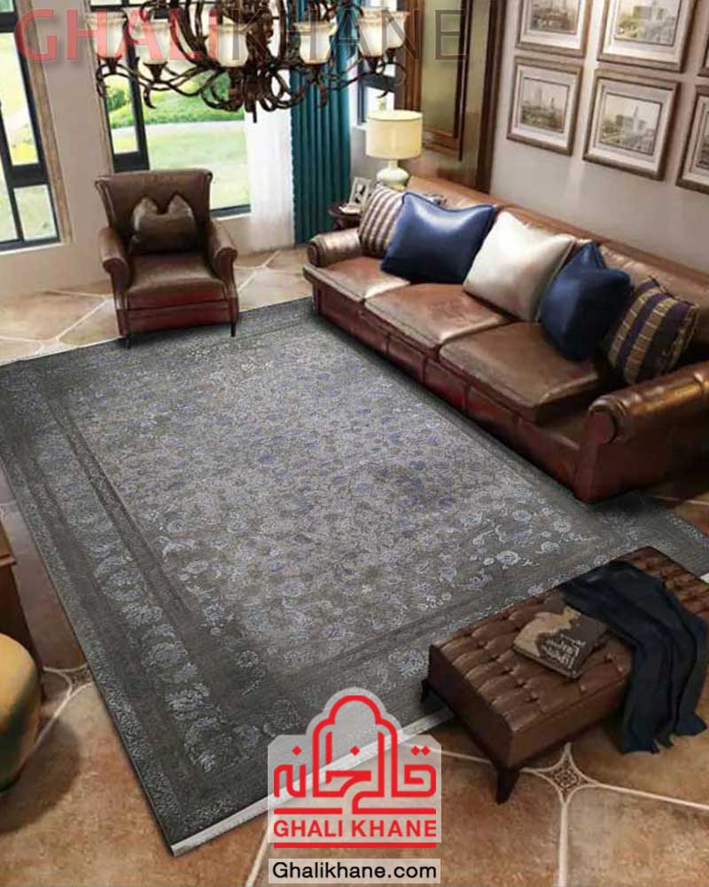 فرش 1200 شانه افشان طوسی بنفش