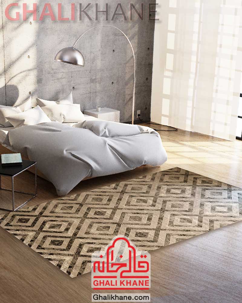 فرش ساوین طرح لاریس نقره ای