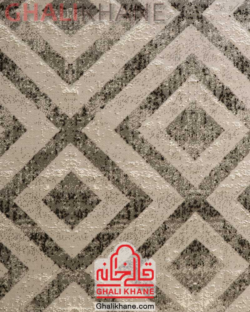 فرش ماشینی ساوین طرح لاریس زمینه نقره ای