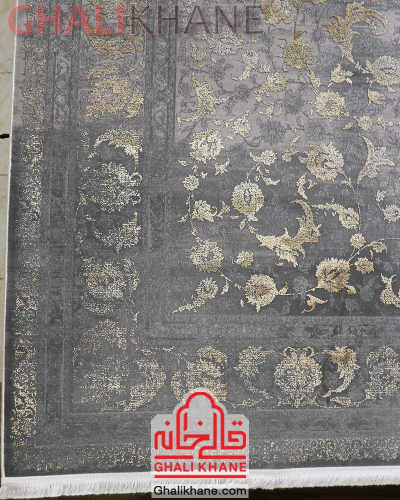 فرش مدرن فیلی دودی طلایی