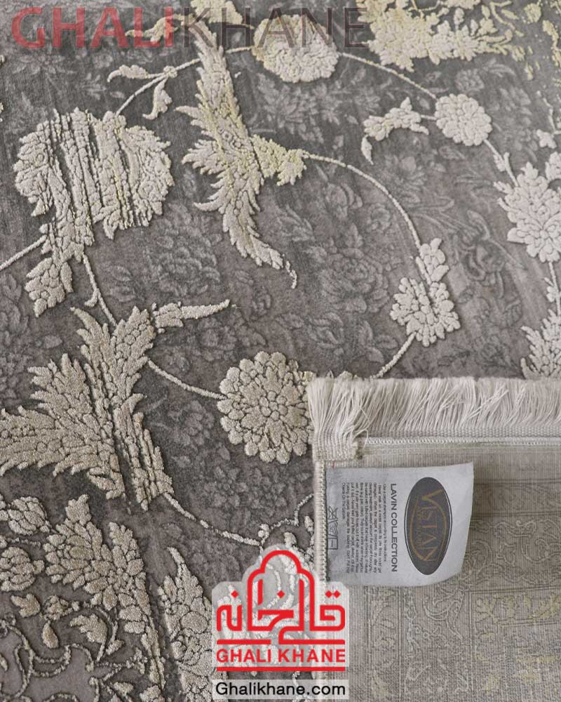 فرش وینتیج طوسی طلایی