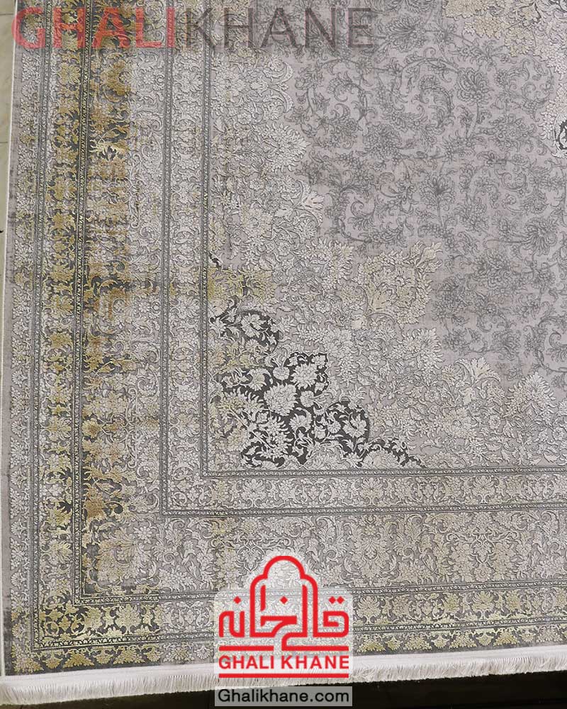 فرش مدرن 1200 شانه طوسی زرد