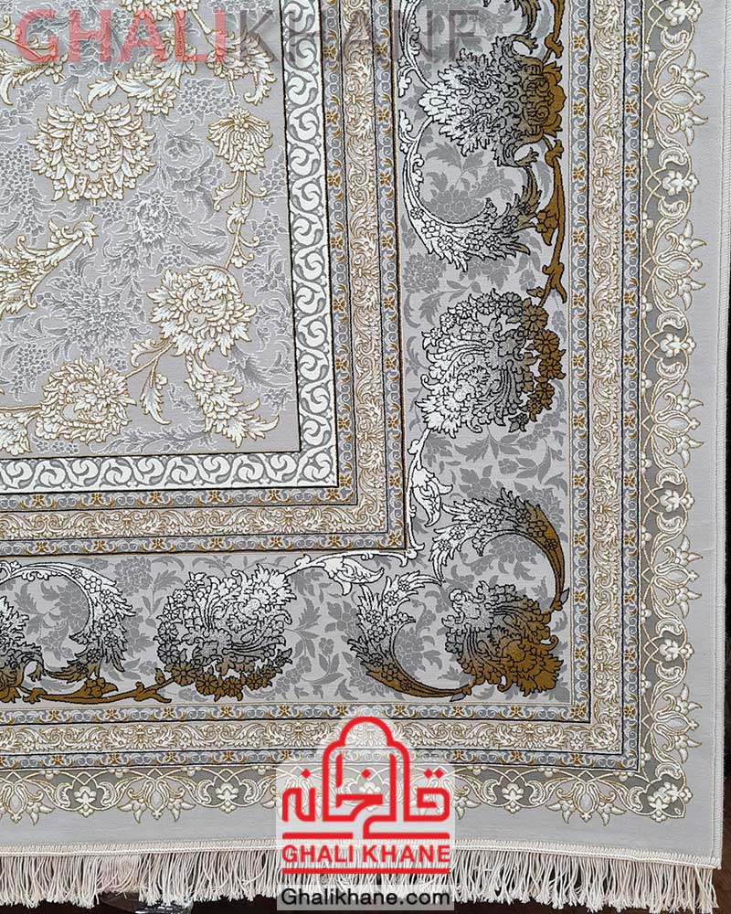 فرش نگین مشهد کد 1223 نقره ای