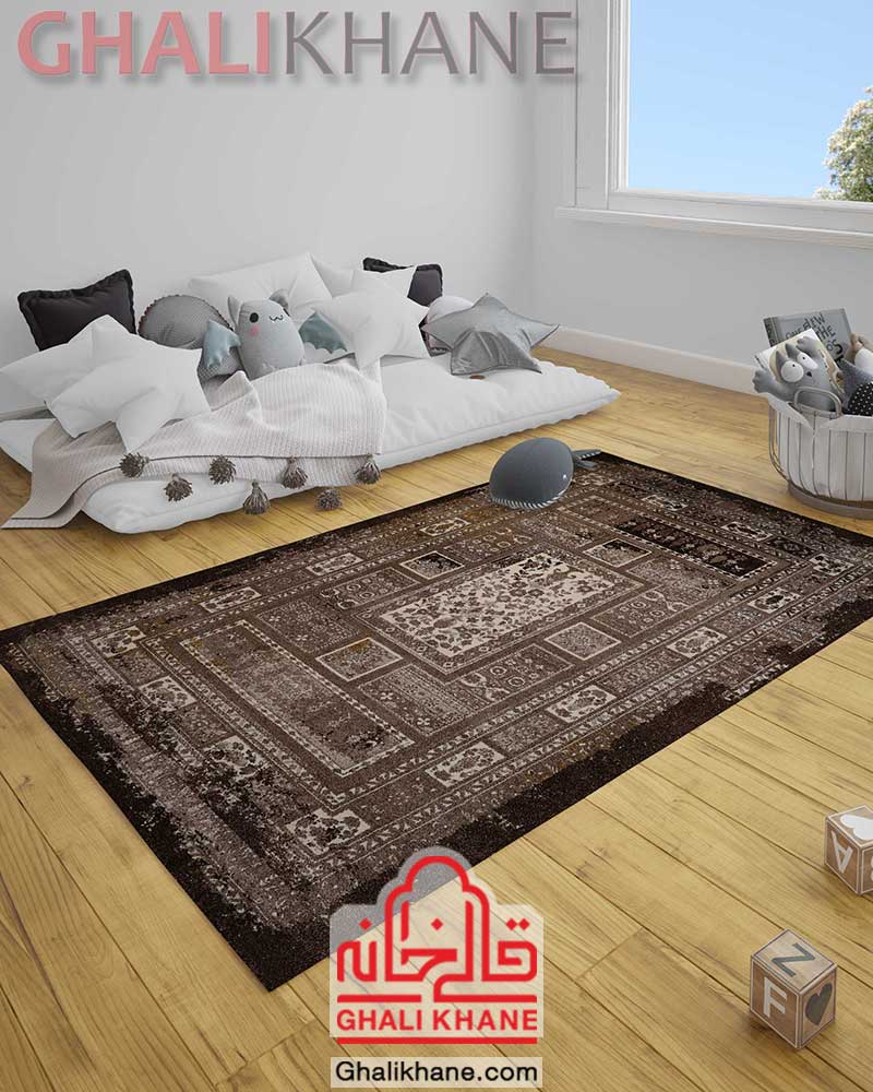 فرش ساوین کد 2097 شکلاتی