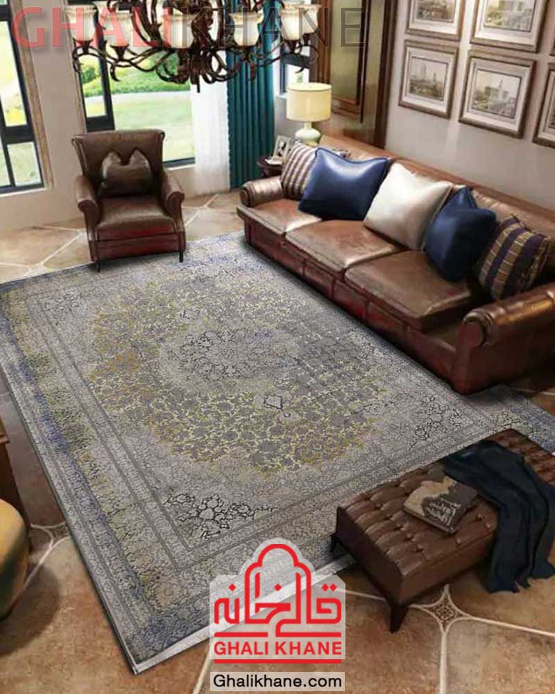 فرش طوسی زرد