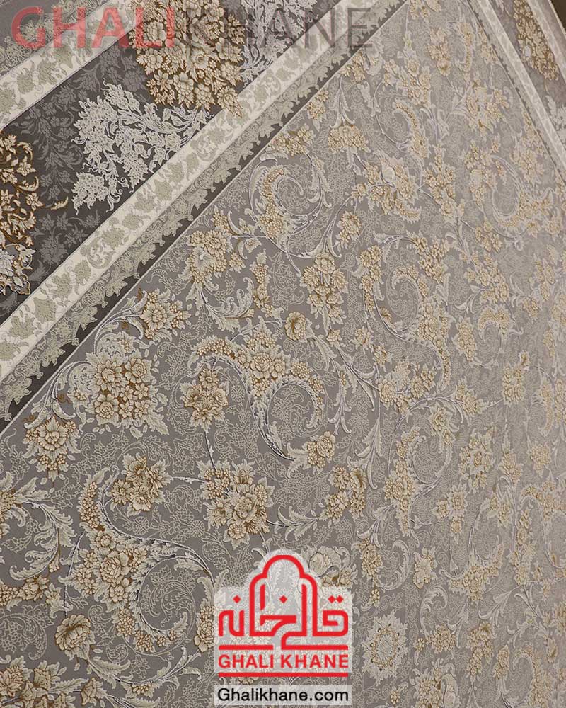 فرش مدل افشان ساوین کد 7611 طوسی