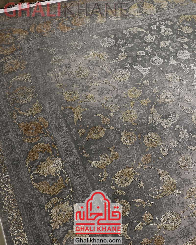 فرش گل برجسته افشان طوسی