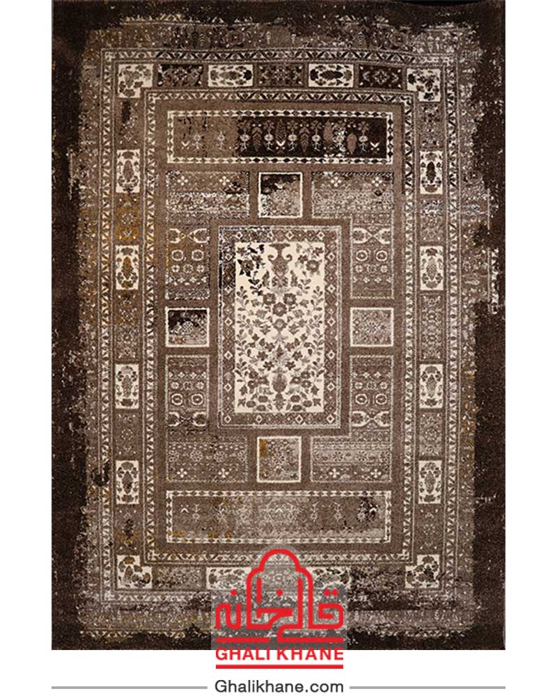 گلیم فرش ساوین کد 2097 شکلاتی