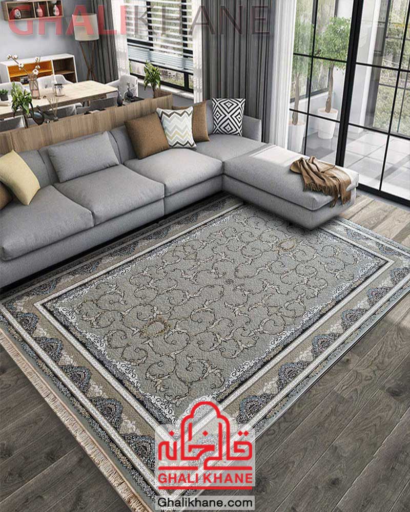 فرش نگین مشهد طرح 2608 نقره ای