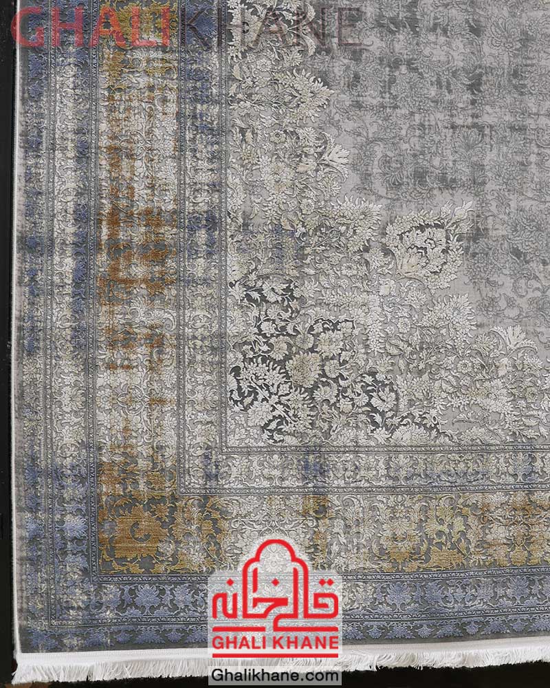 فرش طوسی طلایی بنفش