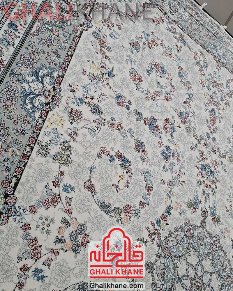 فرش زمرد مشهد کد 25072 کرم 700 شانه