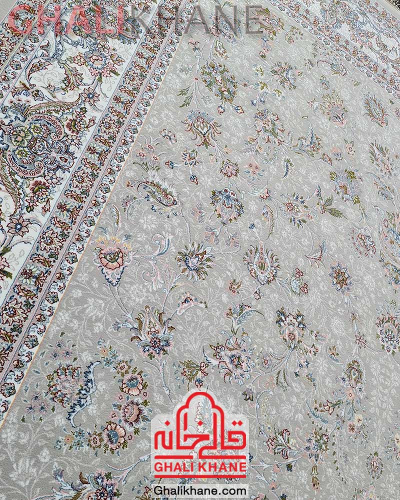 فرش زمرد مشهد کد 25041 طوسی افشان جدید