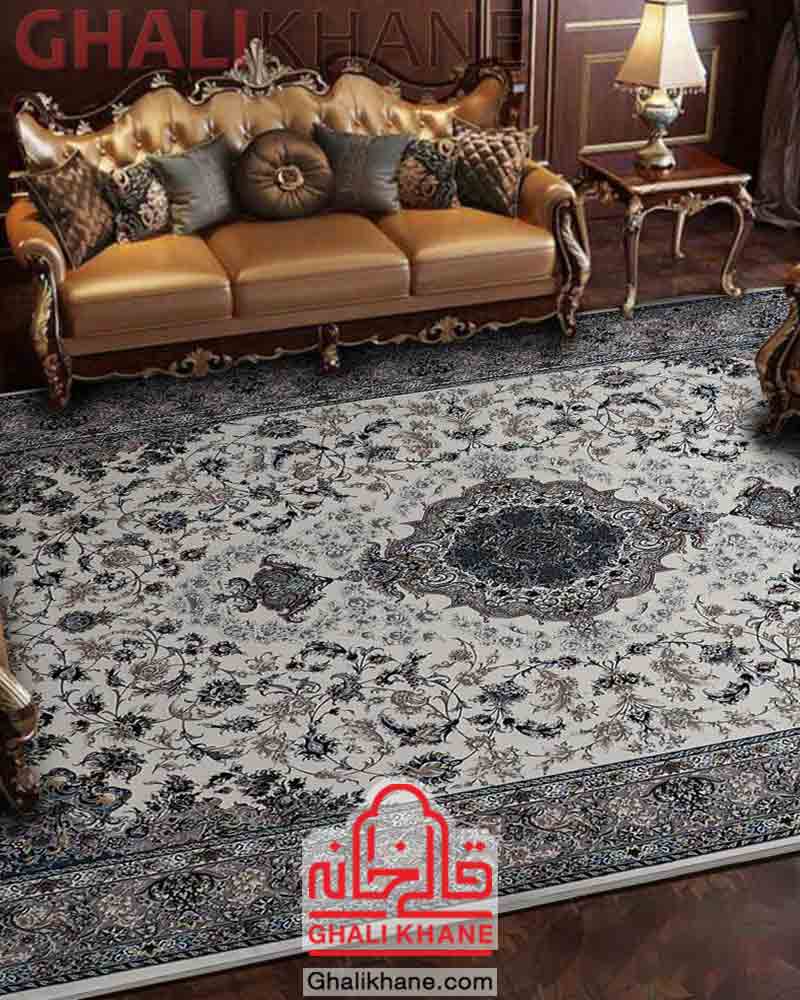 فرش زمرد مشهد 1200 شانه کد 22001 کرم
