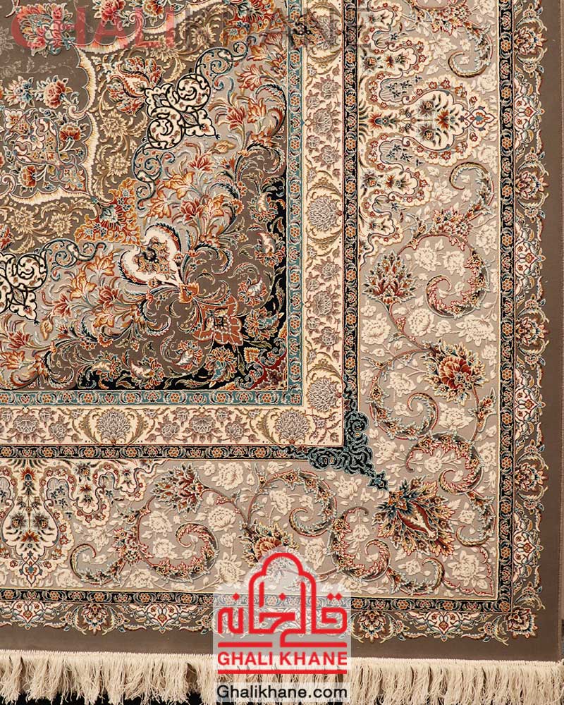 فرش ماشینی ستارگان کویر کد TX-E500-1073 طوسی فیلی