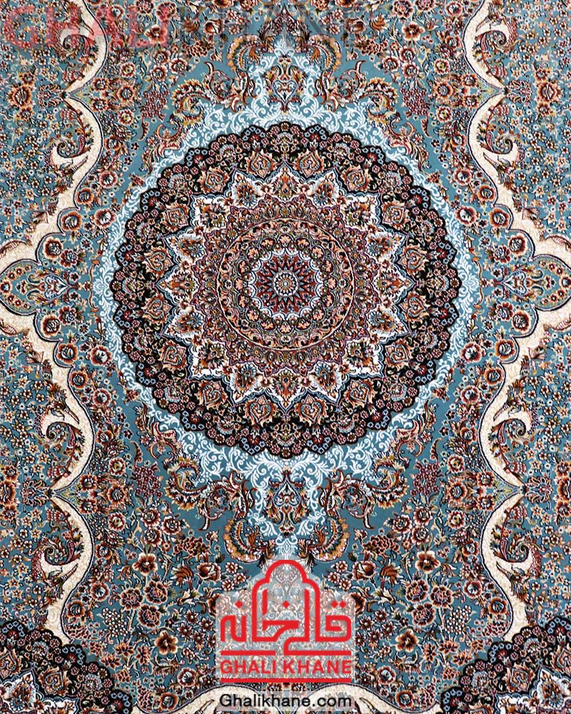 فرش نگین مشهد کد 2580 آبی