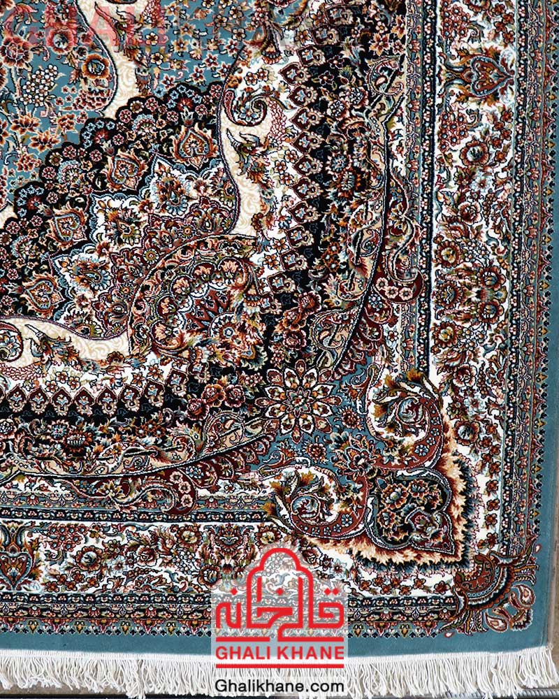فرش نگین مشهد کد 2580 آبی