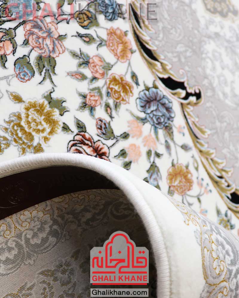 فرش مشهد کد 802091 کرم 1200 شانه