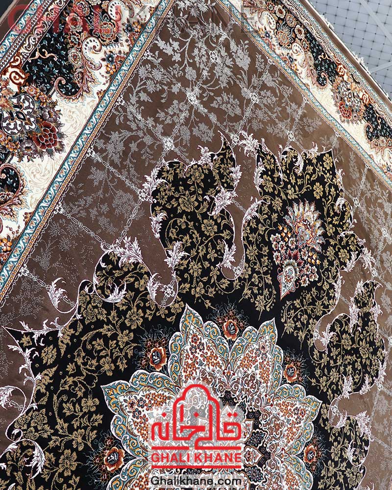 فرش نگین مشهد طرح هیوا کد 2598 گردویی