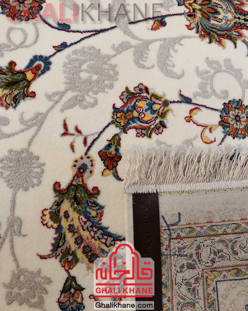 فرش نگین مشهد طرح افشان کد 2599 کرم