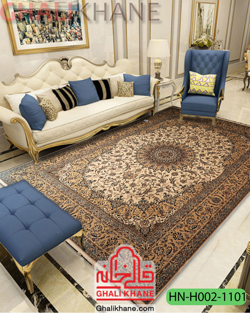 فرش ماشینی کویر یزد زهره نوین کد HN-H002-1101