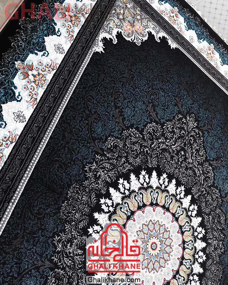 فرش نگین مشهد طرح 725 سرمه ای