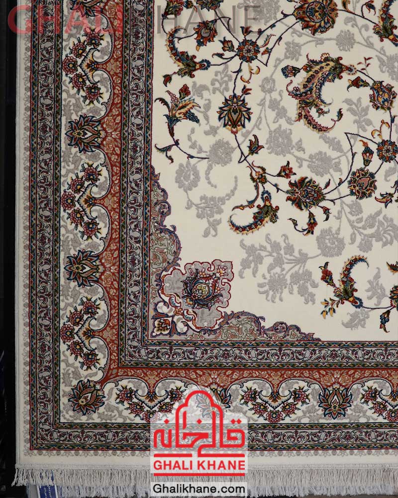 فرش نگین مشهد طرح افشان کد 2599 کرم