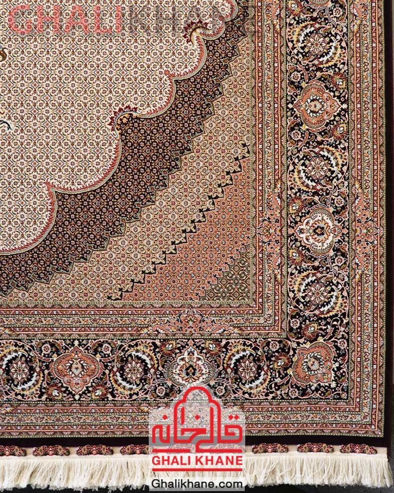 فرش ماشینی کویر یزد کلکسیون شهباز کد A002-1209 ریزماهی