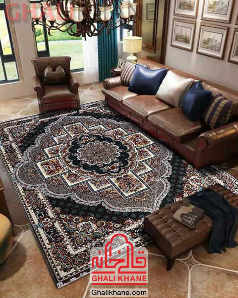 فرش نگین مشهد طرح ناردون کد 2596 گردویی