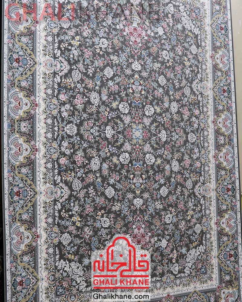 فرش زمرد مشهد 1500 شانه افشان کد 55003 الماسی