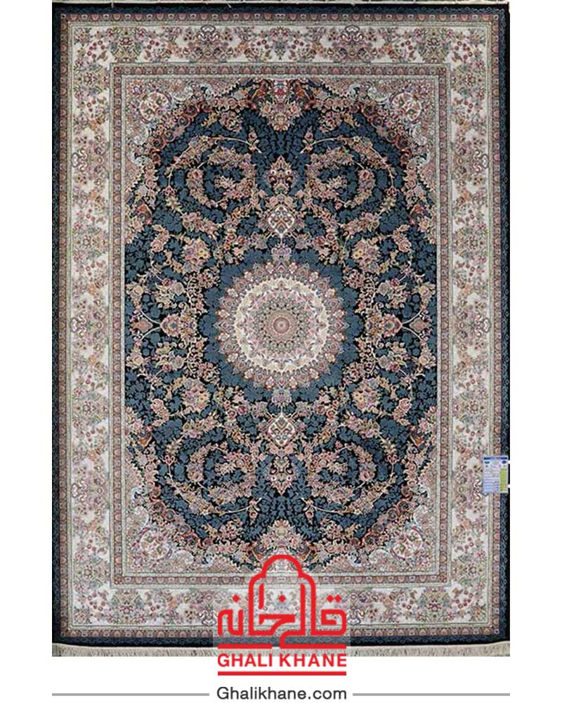 فرش ماشینی نگین مشهد کد 1010 سرمه ای