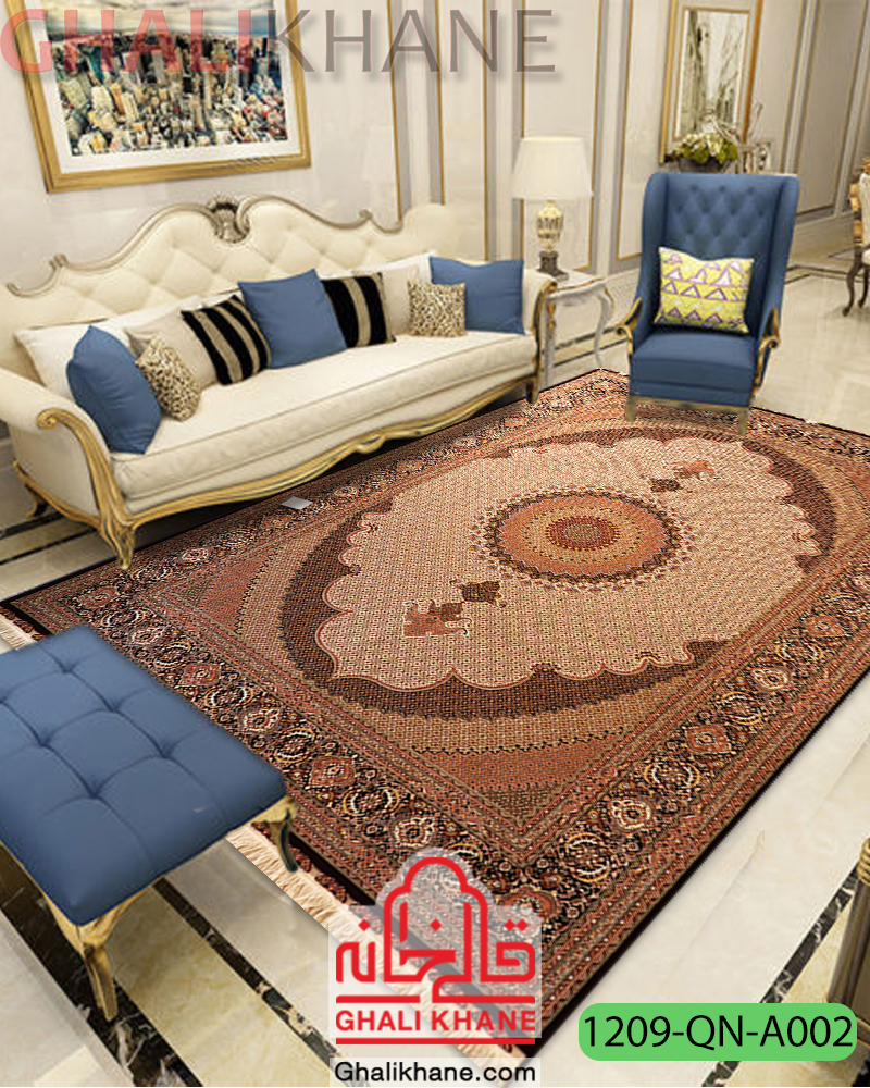 فرش ستاره کویر یزد کلکسیون شهباز کد A002-1209 ریزماهی