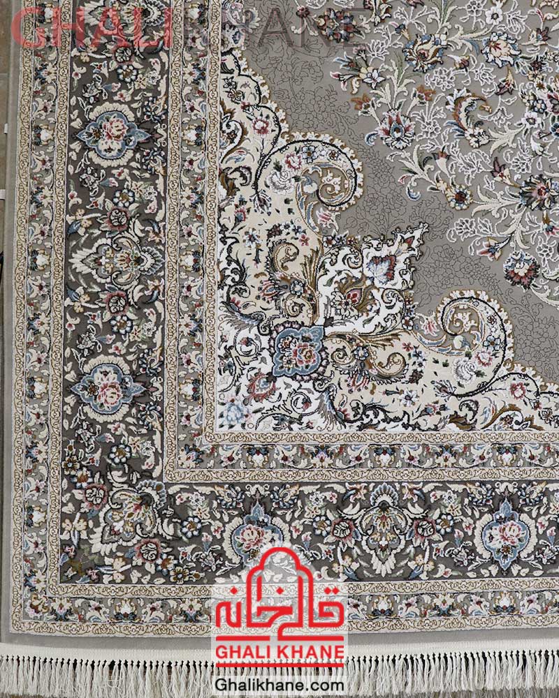 فرش ماشینی زمرد مشهد کد 30003 سیلور