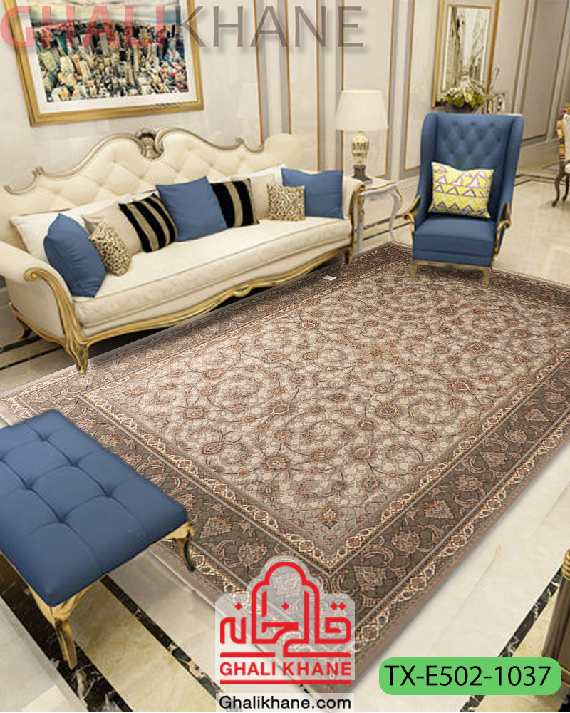 فرش ستاره کویر یزد کلکسیون ستارگان 1500 شانه کد E502-1037