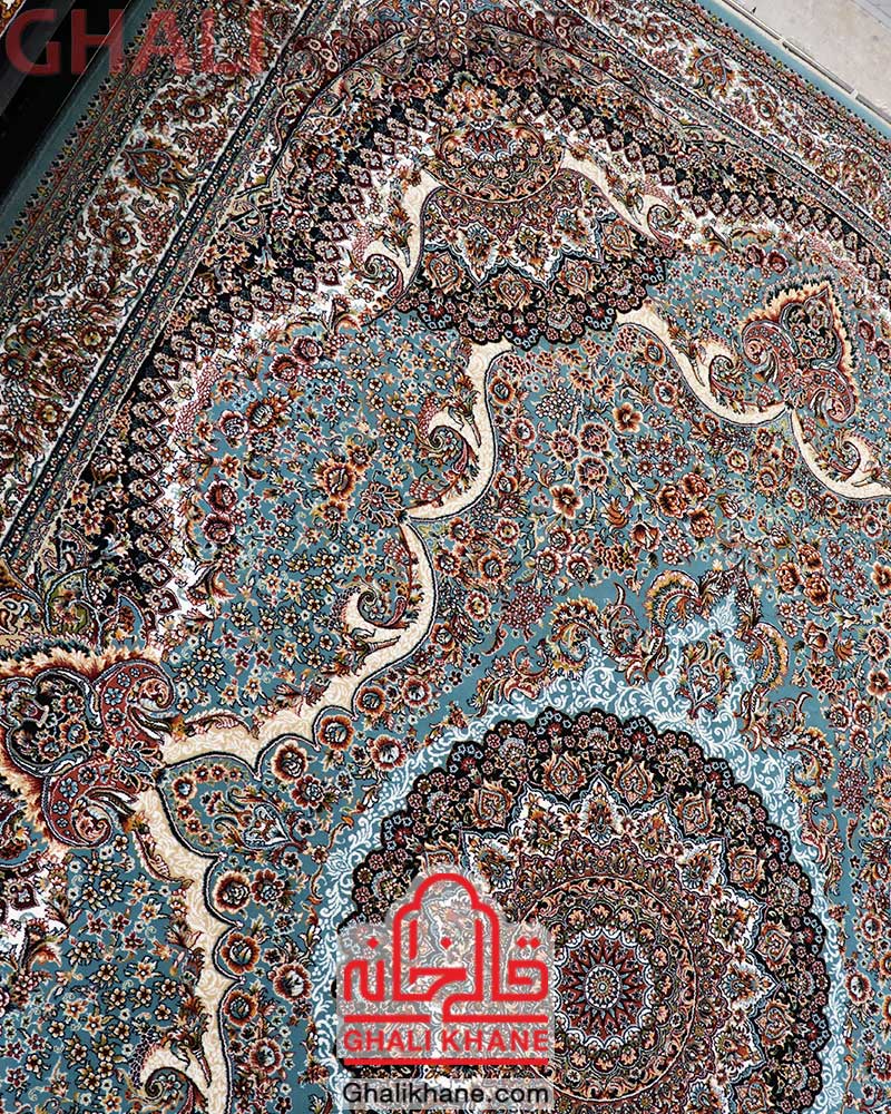 فرش نگین مشهد کد 2580 آبی