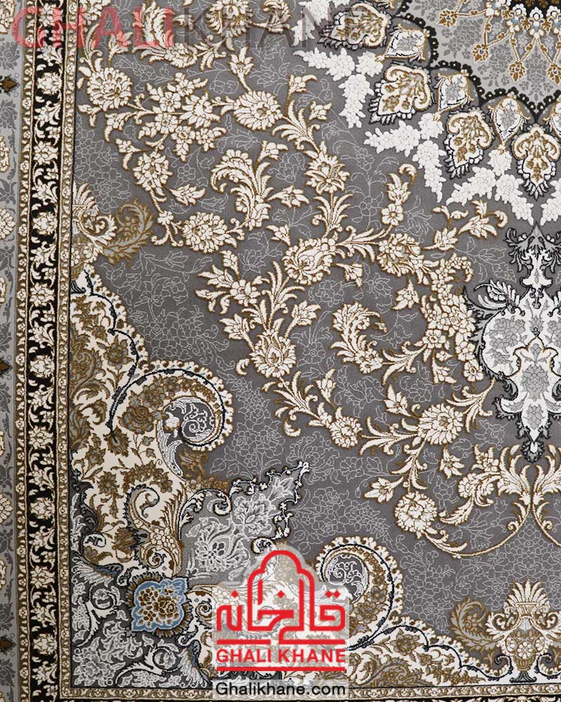 فرش ماشینی زمرد مشهد کد 30003 دودی