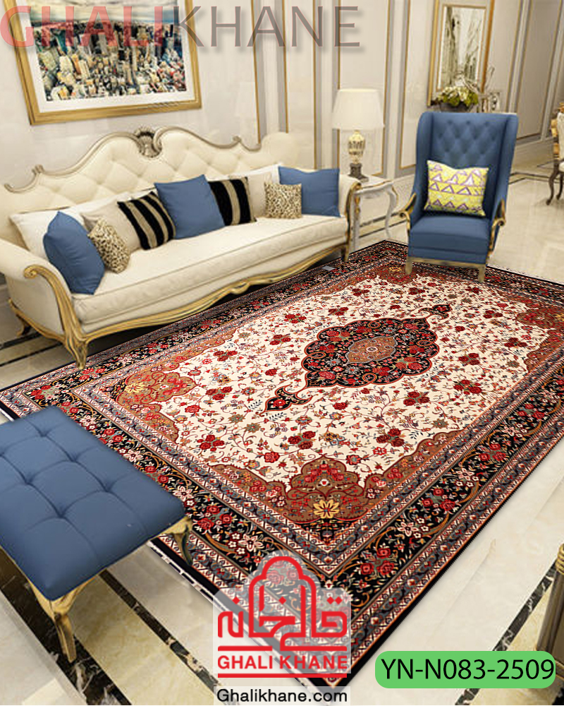 فرش ماشینی کویر یزد شاهکار نوین کد YN-N083-2509