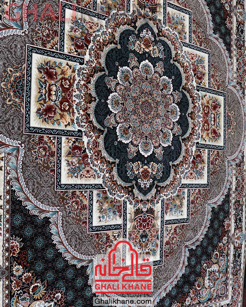 فرش نگین مشهد طرح ناردون کد 2596 گردویی
