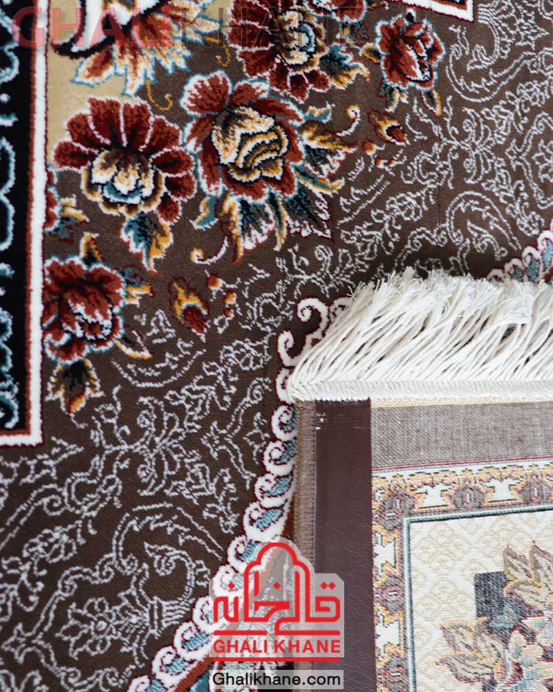 فرش نگین مشهد طرح ناردون کد 2596 گردویی