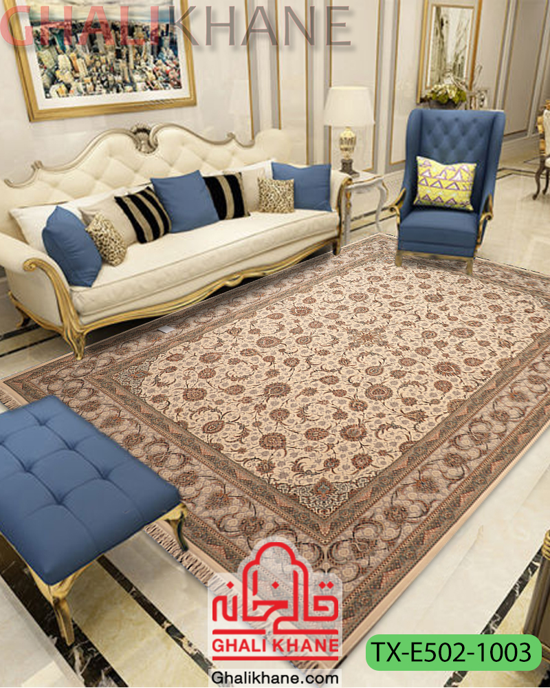 فرش ستاره کویر یزد کلکسیون ستارگان 1500 شانه کد E502-1003