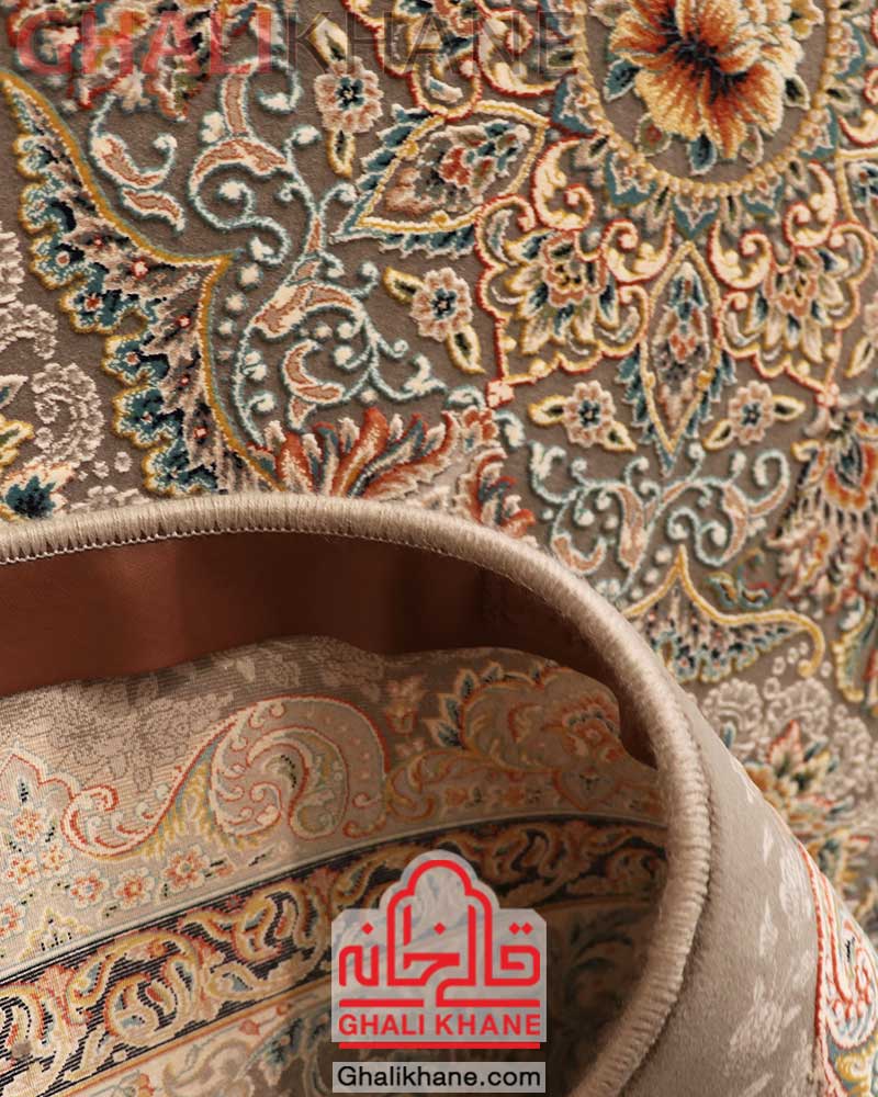 فرش ستاره کویر یزد 1500 شانه طوسی کد E501-1073