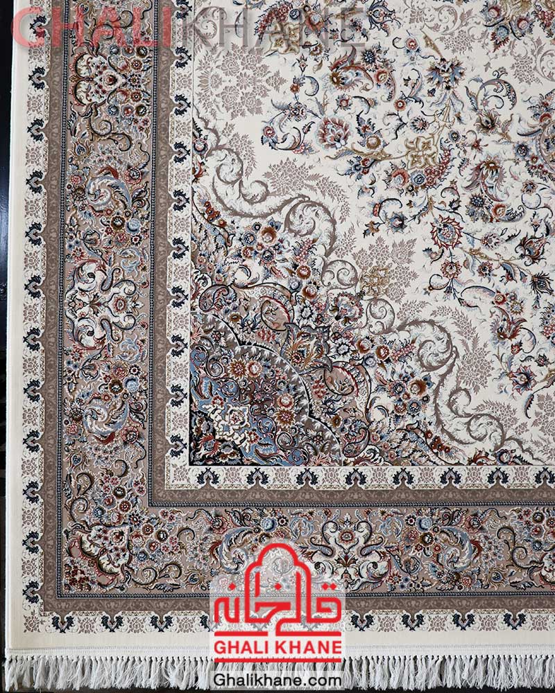 فرش زمرد مشهد کد 37000 کرم