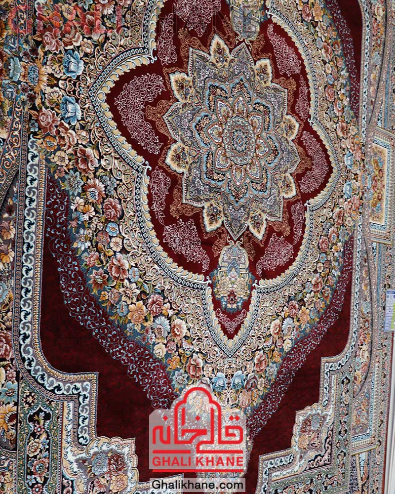فرش نگین مشهد طرح باغ معلق کد 2597 لاکی