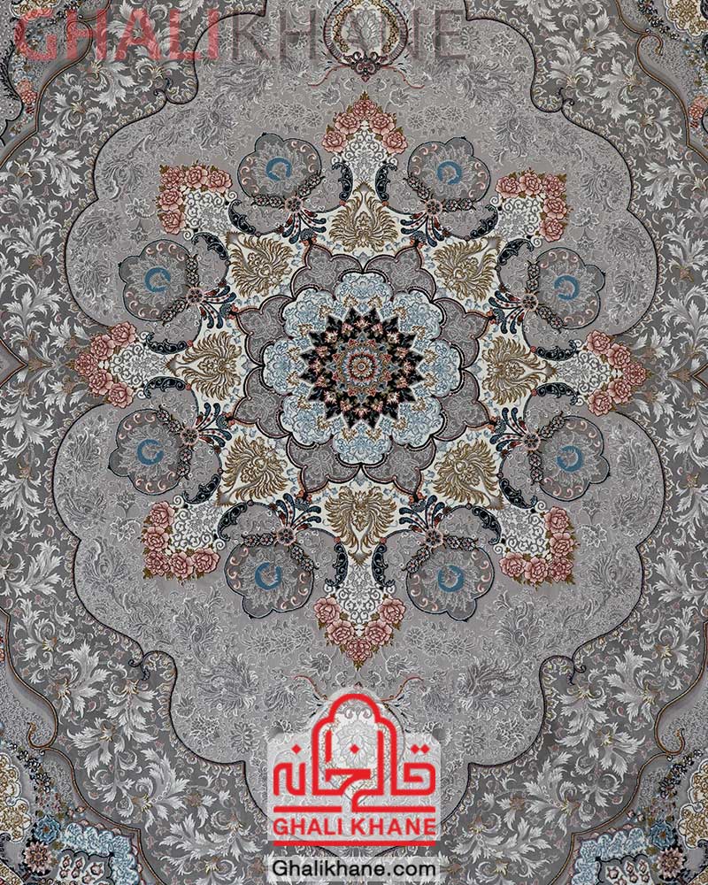 فرش نگین مشهد کد 1219 نقره ای