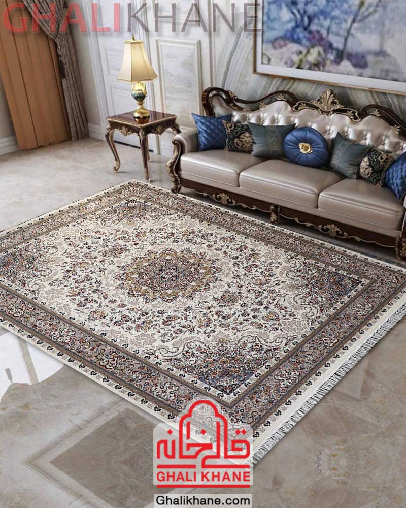 فرش زمرد مشهد 1200 شانه کد 37000 کرم