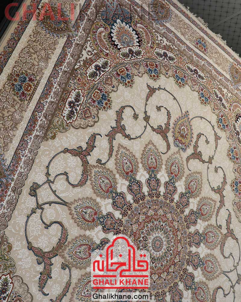فرش کلاسیک نگین مشهد کد 1012 کرم