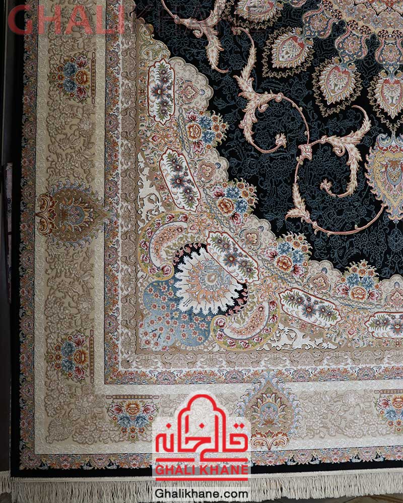 فرش نگین مشهد کد 1012 سرمه ای
