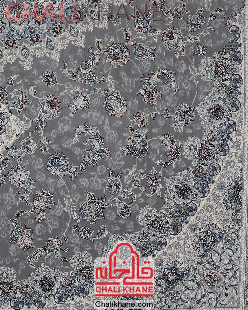 فرش زمرد مشهد کد 22008 خاکستری